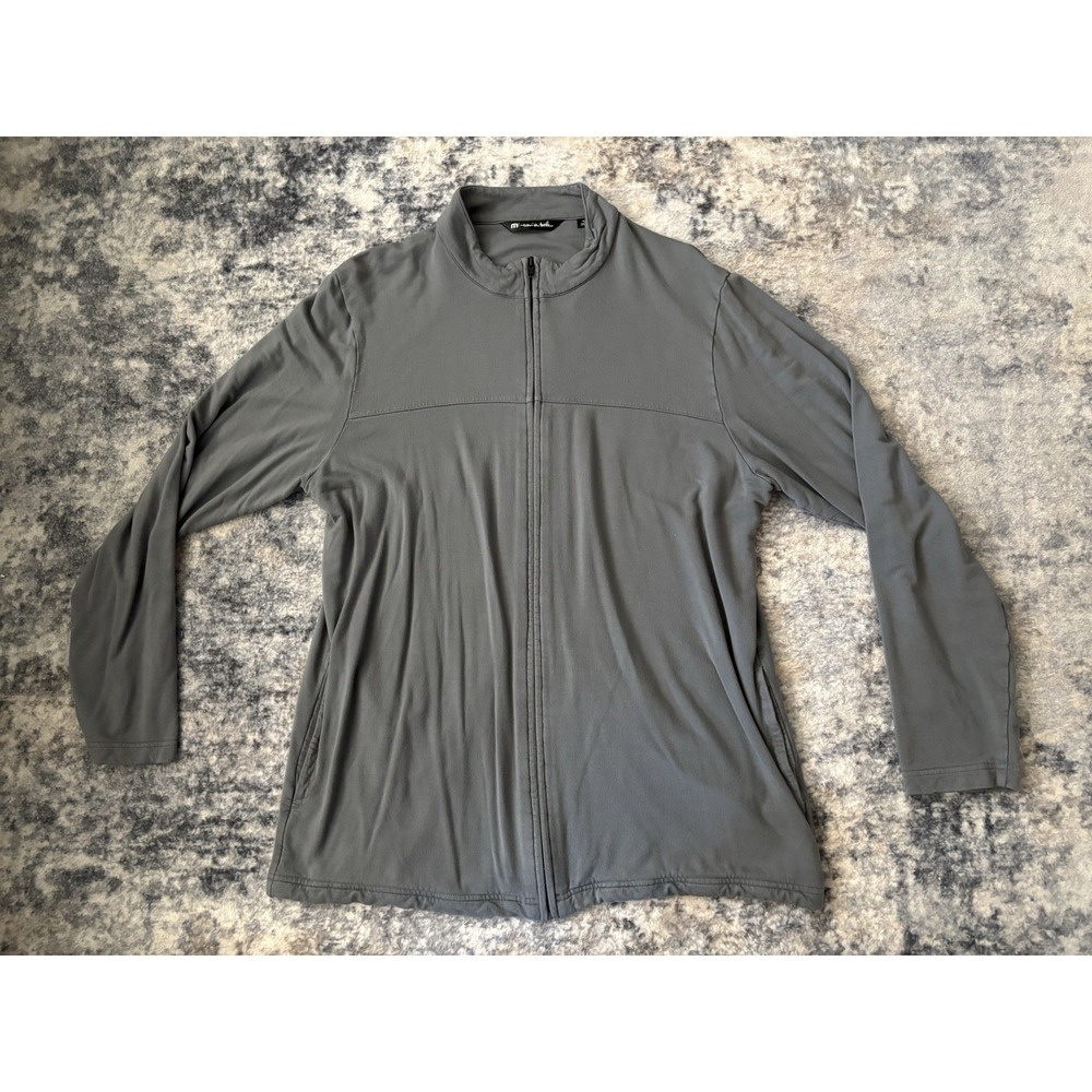 Travis Mathew Men's Performance Stretch Full Zip Jacket‎ Gray • XL Pullover Soft